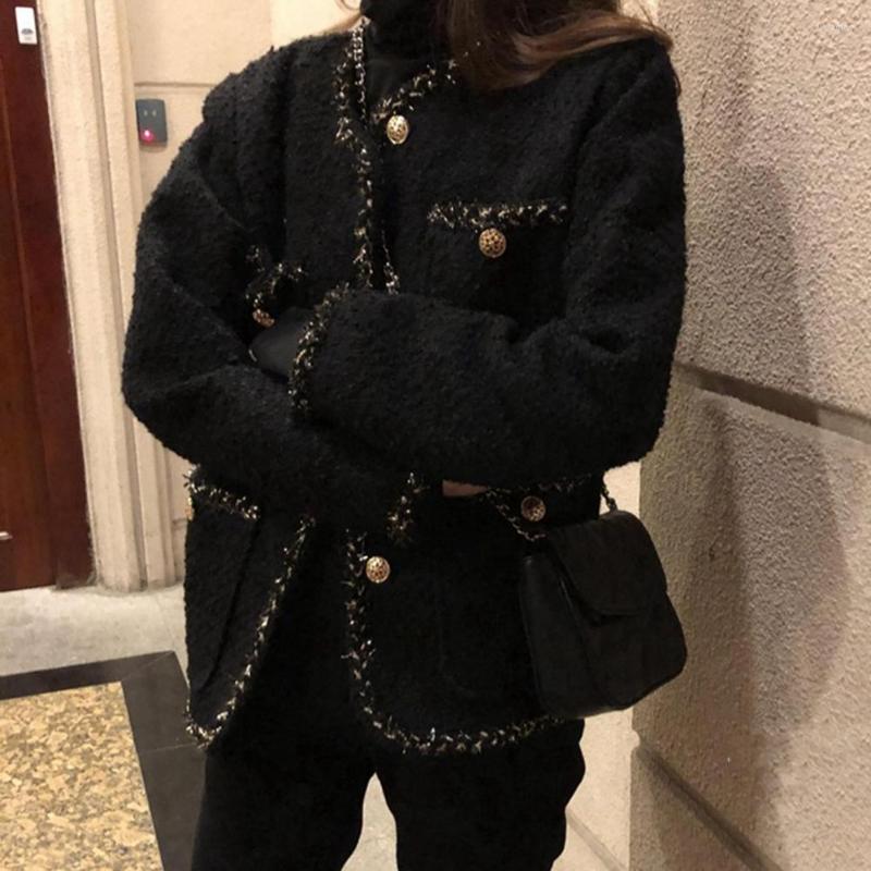 Women' Jackets Korean Style Tweed For Women Elegant Blend Wool Coats Pocket Female Autumn Single Breasted Office Lady Outwear Chaquetas, Black
Women' Jackets Korean Style Tweed For Women Elegant Blend Wool Coats Pocket Female Autumn Single Breasted Office Lady Outwear Chaquetas, Black