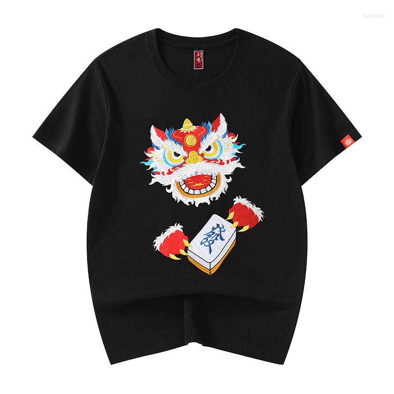 Men's T Shirts Embroidery Fashion Shirt Men Hip Hop Chinese Lion Streetwear Tee Vintage Harajuku Cotton Loose Short Sleeve Male, White
Men's T Shirts Embroidery Fashion Shirt Men Hip Hop Chinese Lion Streetwear Tee Vintage Harajuku Cotton Loose Short Sleeve Male, White