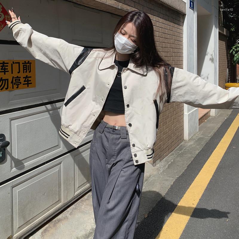 Women' Jackets 2023 American Retro Color Contrast Patch Coat Women' Loose Baseball Suit Casual Jacket, Beige
Women' Jackets 2023 American Retro Color Contrast Patch Coat Women' Loose Baseball Suit Casual Jacket, Beige