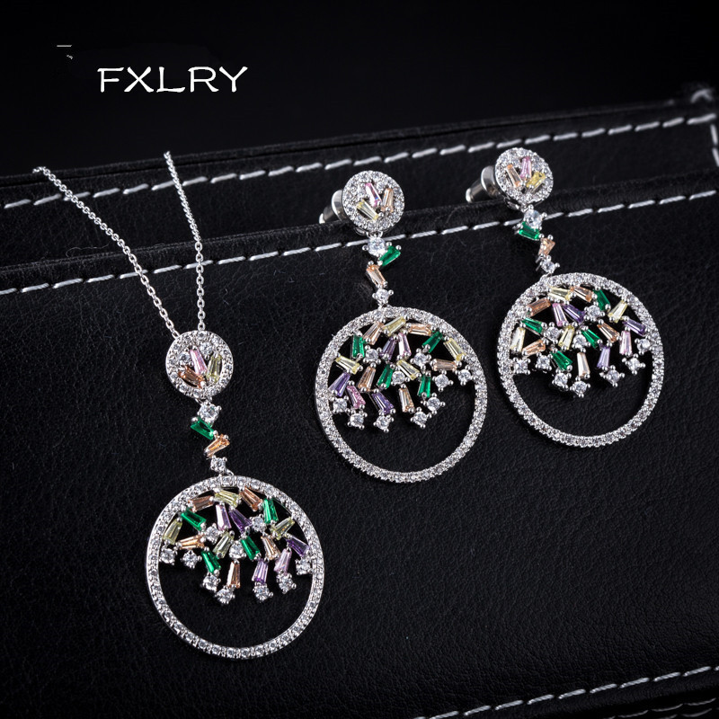 Wedding Jewelry Sets FXLRY Luxury White ColorMulti Color CZ Zircon Pendants Necklace And Earrings For Women Brincos Bijoux 230203
Wedding Jewelry Sets FXLRY Luxury White ColorMulti Color CZ Zircon Pendants Necklace And Earrings For Women Brincos Bijoux 230203