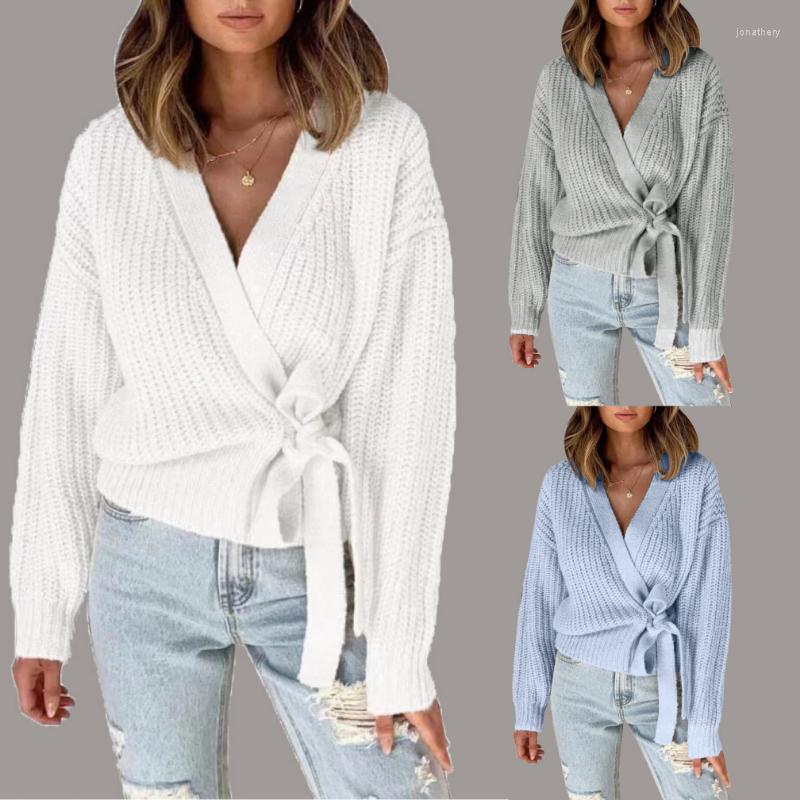 Women' Knits Autumn Lace-Up Loose Women Cardigans Sweaters V-neck Tied Knit Sweater Winter Fashion Long Sleeve Streetwear Coat 24194, White
Women' Knits Autumn Lace-Up Loose Women Cardigans Sweaters V-neck Tied Knit Sweater Winter Fashion Long Sleeve Streetwear Coat 24194, White