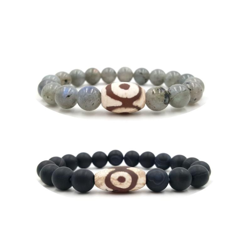 Strand Lii Ji 3 Eye's DZI Agates Beads Labradorite 10mm Or Matte Striped Bracelet For Men Women Beaded Strands
Strand Lii Ji 3 Eye's DZI Agates Beads Labradorite 10mm Or Matte Striped Bracelet For Men Women Beaded Strands