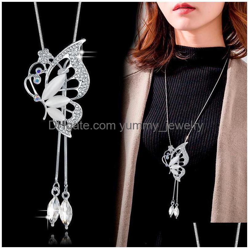 Pendant Necklaces Big Butterfly Long Necklacs Pendants For Women Korean Fashion Opal Statement Necklace Sweater Chain Jewelry Gift D Dhoim
Pendant Necklaces Big Butterfly Long Necklacs Pendants For Women Korean Fashion Opal Statement Necklace Sweater Chain Jewelry Gift D Dhoim
