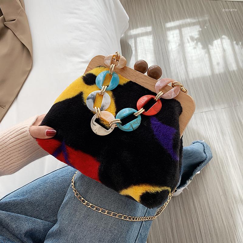 Evening Bags Winter Plush Shoulder For Women Fashion Wooden Clip Purses And Handbags Designer Crossbody Bag Luxury Color Chain Satchel, 01
Evening Bags Winter Plush Shoulder For Women Fashion Wooden Clip Purses And Handbags Designer Crossbody Bag Luxury Color Chain Satchel, 01