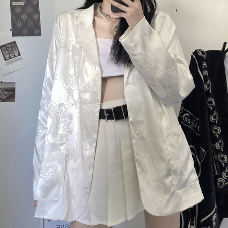 Women's Suits Blazers Blazer Women Korean Fashion Casual Gothic Vintage Dragon Jacket Retro Long Sleeve Thin Loose Coat Streetwear 230203, Black
Women's Suits Blazers Blazer Women Korean Fashion Casual Gothic Vintage Dragon Jacket Retro Long Sleeve Thin Loose Coat Streetwear 230203, Black