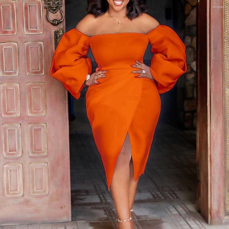 Casual Dresses Off Shoulder Strapless Slit Women Dress African Clothes Elegant Solid Color Office Work Vestido Business Bodycon White, Orange
Casual Dresses Off Shoulder Strapless Slit Women Dress African Clothes Elegant Solid Color Office Work Vestido Business Bodycon White, Orange
