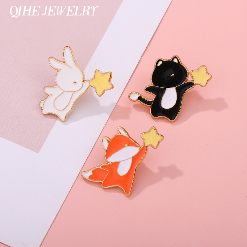 Lovely Animal Brooch Enamel Pin Rabbit Design Sense Star Cartoon Metal Badge Jewelry Bag Lapel Pin Custom Gift for Friends
Lovely Animal Brooch Enamel Pin Rabbit Design Sense Star Cartoon Metal Badge Jewelry Bag Lapel Pin Custom Gift for Friends