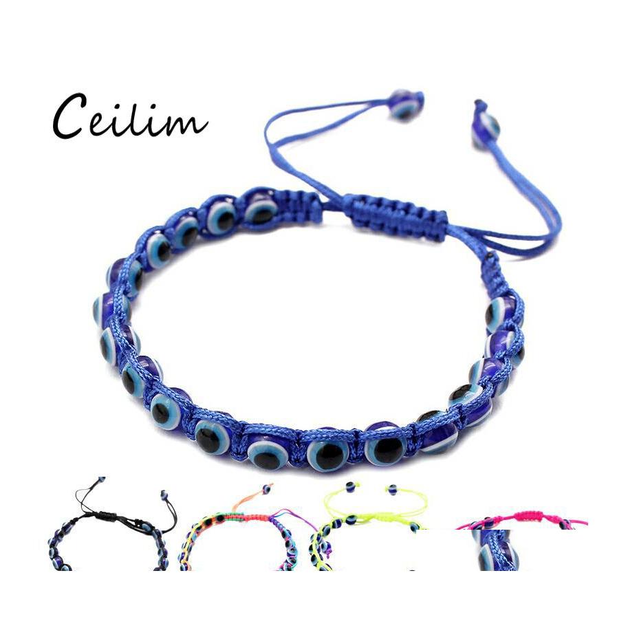 Link Chain Fashion Jewelry Turkish Lucky Handmade Woven Bracelet For Women Mens Bracelets With 6Mm Blue Eyes Chram Adjustable Beads Ot3Wk
Link Chain Fashion Jewelry Turkish Lucky Handmade Woven Bracelet For Women Mens Bracelets With 6Mm Blue Eyes Chram Adjustable Beads Ot3Wk