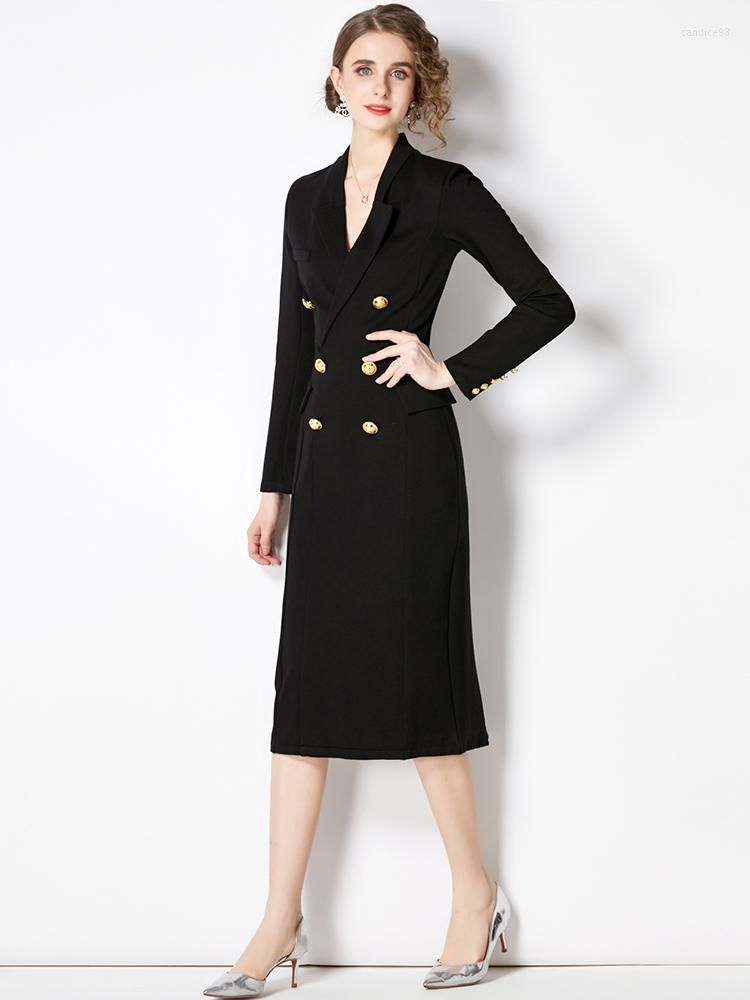 Casual Dresses Runway Black Blazer Bodycon Dress Autumn Women' Suit Collar Long Sleeve Office Lady Double Breasted Midi Party Vestidos
Casual Dresses Runway Black Blazer Bodycon Dress Autumn Women' Suit Collar Long Sleeve Office Lady Double Breasted Midi Party Vestidos