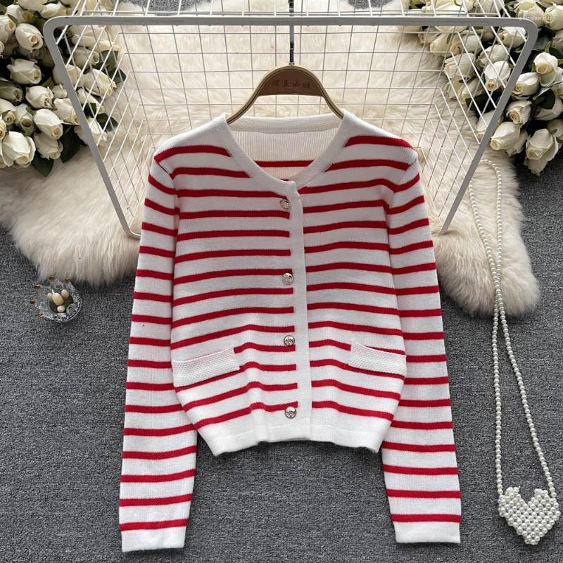 Women's Knits Women's Striped Knitted Cardigan Streetwear O-Neck Single Breasted Sweater Coat Fashion Temperament Female Tops, Black
Women's Knits Women's Striped Knitted Cardigan Streetwear O-Neck Single Breasted Sweater Coat Fashion Temperament Female Tops, Black