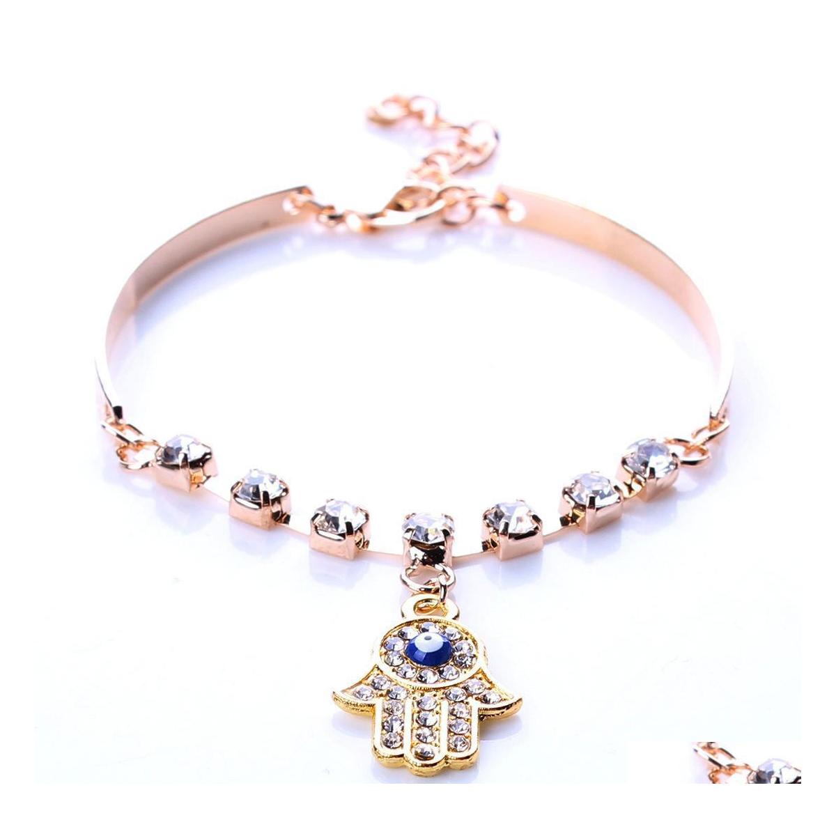 Charm Bracelets Bangles For Women Palm Bracelet Style Gold Rhinestone Evil Eye Hamsa Hand Jewelry Bangle Drop Delivery Dh3X1
Charm Bracelets Bangles For Women Palm Bracelet Style Gold Rhinestone Evil Eye Hamsa Hand Jewelry Bangle Drop Delivery Dh3X1