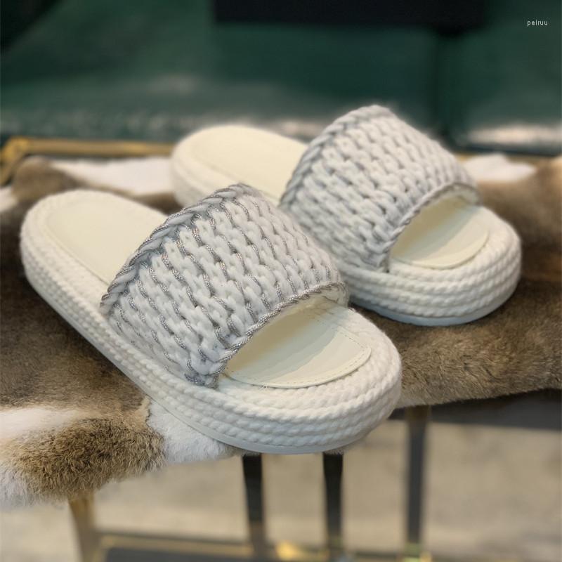 Slippers Knitted Slip-on For Women In 2023 Summer Wool Thick Soles Fashionable Casual Indoor And Outdoor, Beige
Slippers Knitted Slip-on For Women In 2023 Summer Wool Thick Soles Fashionable Casual Indoor And Outdoor, Beige