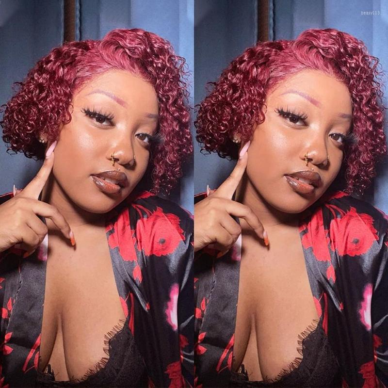 Luvin 13x2 Short Curly Pixie Cut Human Hair Wigs 99j Burgundy Lace Frontal Wig Remy Colored Bob For Women 250%, Picture shown
Luvin 13x2 Short Curly Pixie Cut Human Hair Wigs 99j Burgundy Lace Frontal Wig Remy Colored Bob For Women 250%, Picture shown