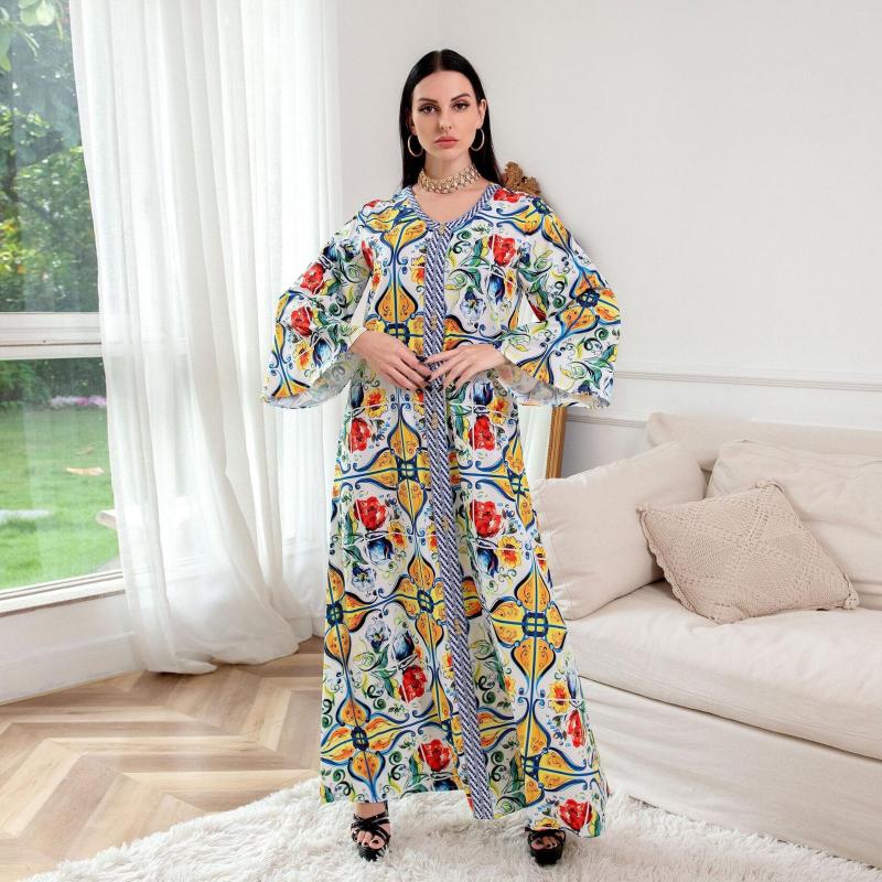 Ethnic Clothing Dress For Women Middle East Dubai Islamic Fall Muslim Women's Fashion Printed Abaya Robe Ladies
Ethnic Clothing Dress For Women Middle East Dubai Islamic Fall Muslim Women's Fashion Printed Abaya Robe Ladies