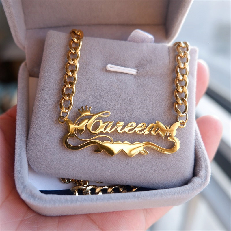 Pendant Necklaces Customizable Name Stainless Steel Cuban Chain with Crown Custom Names Choker for Women Jewelry Gift 230202
Pendant Necklaces Customizable Name Stainless Steel Cuban Chain with Crown Custom Names Choker for Women Jewelry Gift 230202