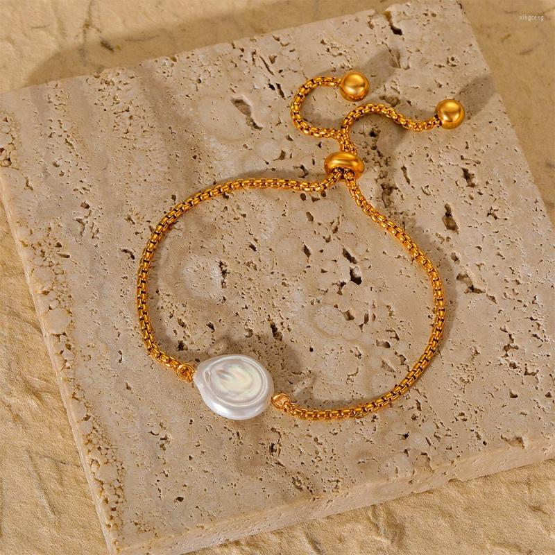 Link Bracelets BOAKO 316 Stainless Steel Pearls Pendant Bracelet For Women 18K Gold Plate Link-Chain Party Jewelry Female Pulseras
Link Bracelets BOAKO 316 Stainless Steel Pearls Pendant Bracelet For Women 18K Gold Plate Link-Chain Party Jewelry Female Pulseras