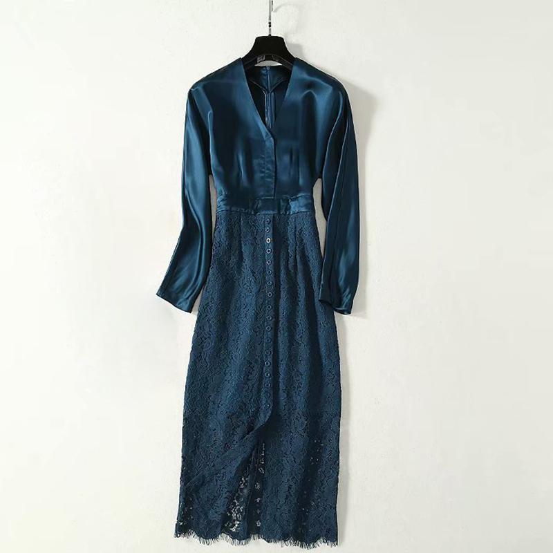 Casual Dresses Est HIGH QUALITY Fashion 2023 Runway Dress Women' Long Sleeve V-neck Lace Patchwork Buttons, Green
Casual Dresses Est HIGH QUALITY Fashion 2023 Runway Dress Women' Long Sleeve V-neck Lace Patchwork Buttons, Green