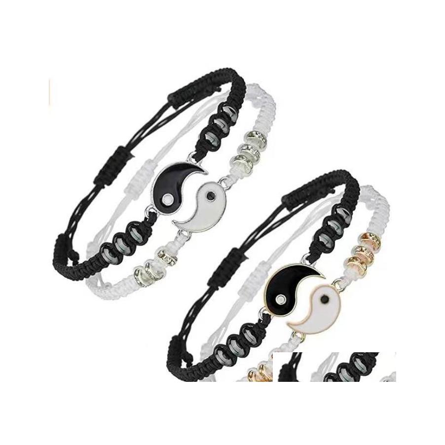 Charm Bracelets Handmade Couple Adjustable Rope Chinese Tai Chi Yin Yang Bracelet Friendship Jewelry Gifts Drop Delivery Otwi8
Charm Bracelets Handmade Couple Adjustable Rope Chinese Tai Chi Yin Yang Bracelet Friendship Jewelry Gifts Drop Delivery Otwi8