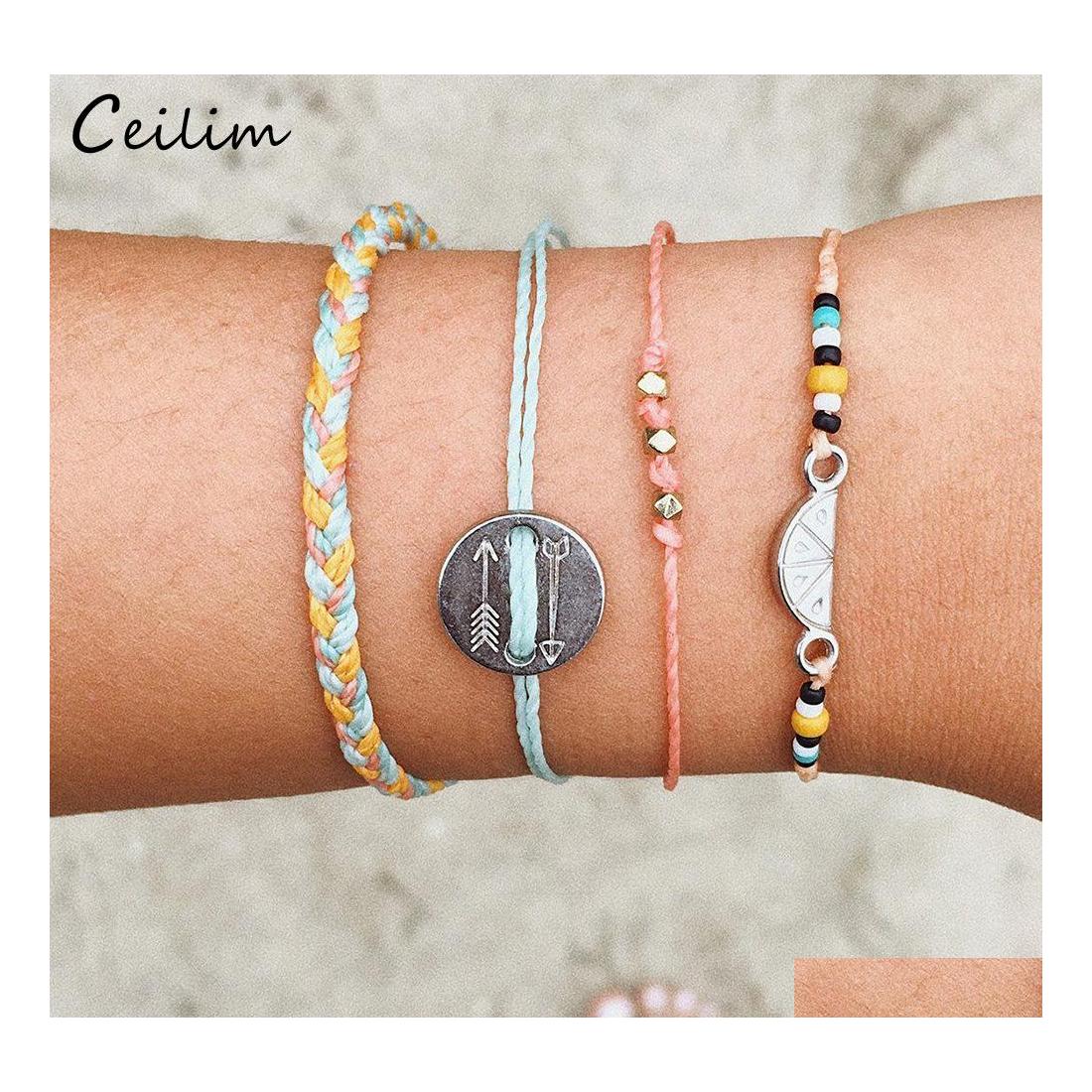 Link Chain 4Pcs/Set Bohemian Summer Watermelon Arrow Charm Bracelet Fresh Candy Color Cute Girl Handmade Woven Beads Drop Delivery Otfcb 
Link Chain 4Pcs/Set Bohemian Summer Watermelon Arrow Charm Bracelet Fresh Candy Color Cute Girl Handmade Woven Beads Drop Delivery Otfcb