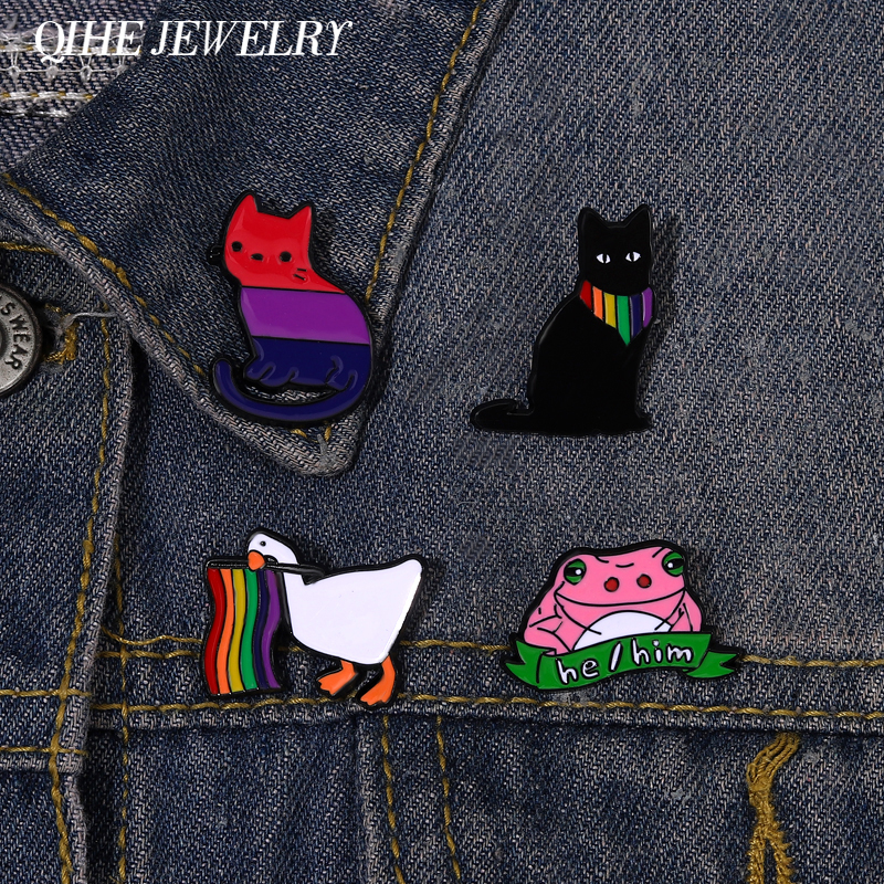 Rainbow Animal Brooch Enamel Pin Funny Badge Goose Cat LGBT Frog He Him Metal Lapel Sweater Backpack Scarf Gift Wholesale
Rainbow Animal Brooch Enamel Pin Funny Badge Goose Cat LGBT Frog He Him Metal Lapel Sweater Backpack Scarf Gift Wholesale