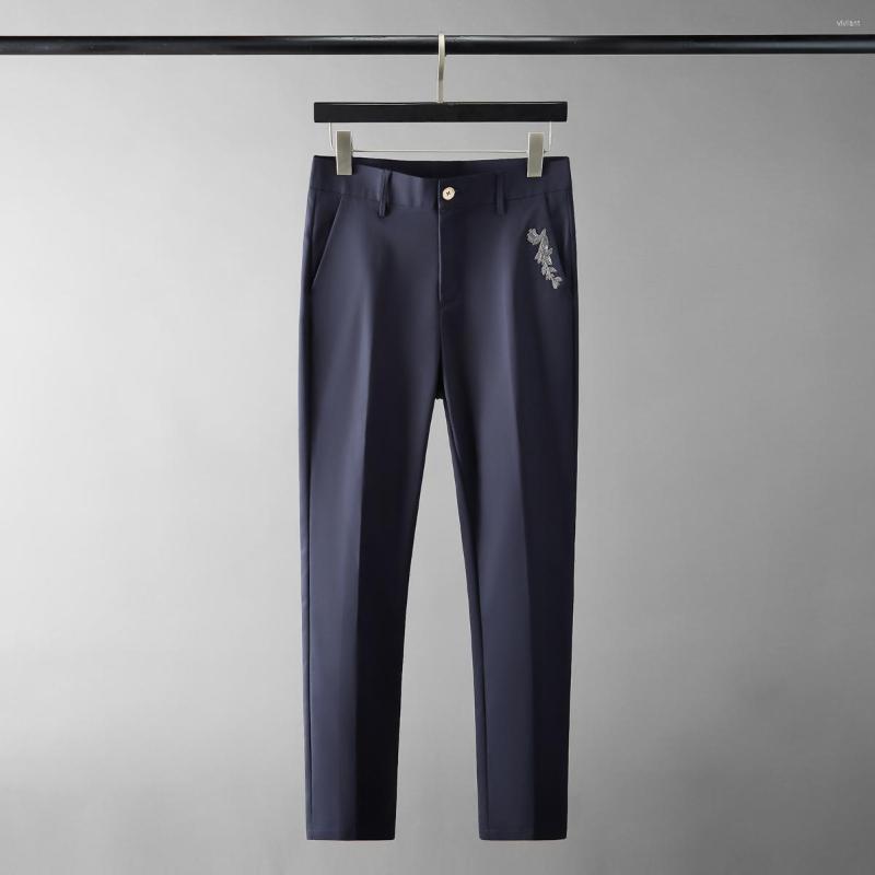 Men's Pants Minglu Summer Spring Mens Luxury Beading Embroidery Casual Male Ankle-length Fashion Slim Fit Suit Men's Trousers, Black
Men's Pants Minglu Summer Spring Mens Luxury Beading Embroidery Casual Male Ankle-length Fashion Slim Fit Suit Men's Trousers, Black