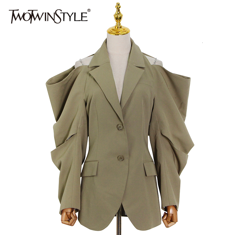 Womens Suits Blazers TWOTWINSTYLE Solid Fold Pleated Women Coat Notched Long Sleeve Gathered Waist Cut Out Blazer Fashion Clothing 230202, Black
Womens Suits Blazers TWOTWINSTYLE Solid Fold Pleated Women Coat Notched Long Sleeve Gathered Waist Cut Out Blazer Fashion Clothing 230202, Black