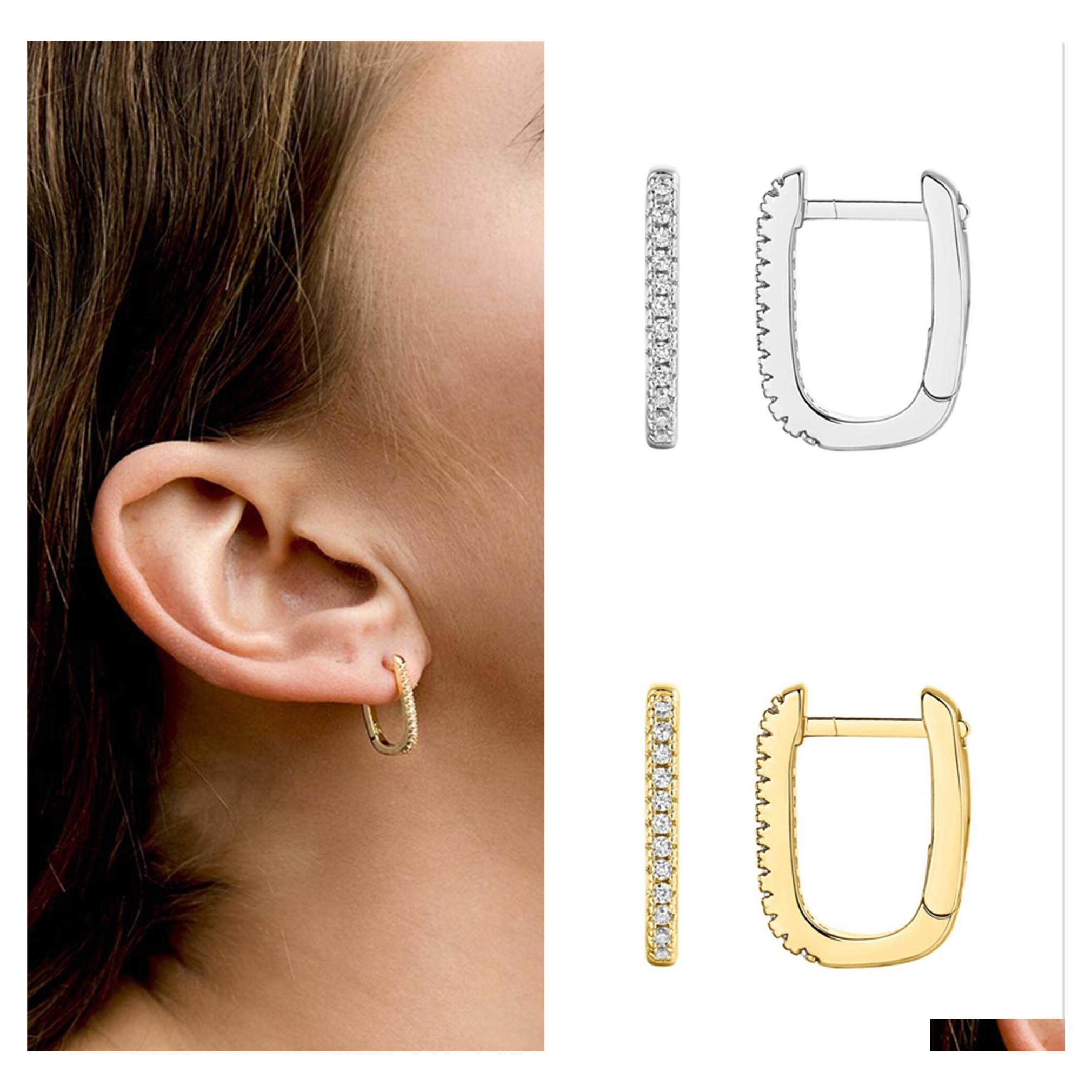 Hoop Huggie Fashion Jewelry 14K Gold Plated Ushaped Earring For Women Premium Microinlaid Zircon Earrings Drop Delivery Dhh2S
Hoop Huggie Fashion Jewelry 14K Gold Plated Ushaped Earring For Women Premium Microinlaid Zircon Earrings Drop Delivery Dhh2S