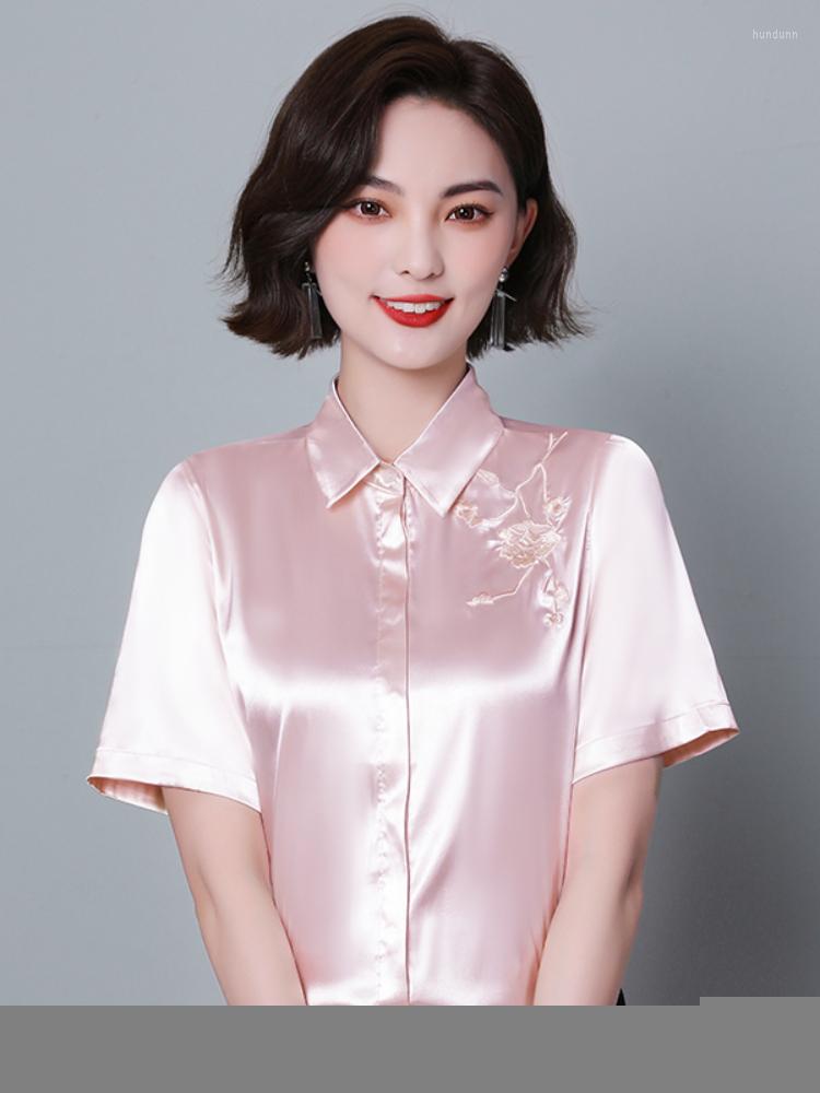 Women's Blouses Silk Women Shirt Embroidered Womens Tops Satin Short Sleeve Blouse 2023 Summer Fashion Female Clothing Casual Shirts For, Pink
Women's Blouses Silk Women Shirt Embroidered Womens Tops Satin Short Sleeve Blouse 2023 Summer Fashion Female Clothing Casual Shirts For, Pink