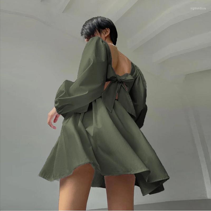 Casual Dresses Sexy Backless Bandage Bow Party Dress Women Square Collar Lantern Sleeve High Waist A-Line Mini Vintage Solid All Match, Blue
Casual Dresses Sexy Backless Bandage Bow Party Dress Women Square Collar Lantern Sleeve High Waist A-Line Mini Vintage Solid All Match, Blue