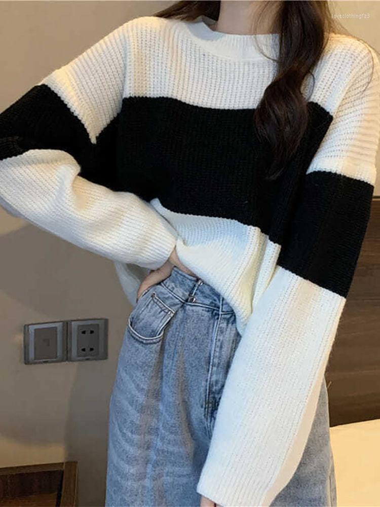 Women's Sweaters Knitted Sweater Women Stripe Loose Casual Pullover Female Retro Lazy Long Sleeve Outwear Ladies Short Knitwear Top Mujer, Apricot
Women's Sweaters Knitted Sweater Women Stripe Loose Casual Pullover Female Retro Lazy Long Sleeve Outwear Ladies Short Knitwear Top Mujer, Apricot