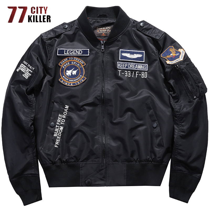 Mens Jackets 77City Killer MA1 Spring Bomber Jacket Men Military Windbreaker Pilot Male Streetwear Multipocket Coat Chaqueta Hombre 230203