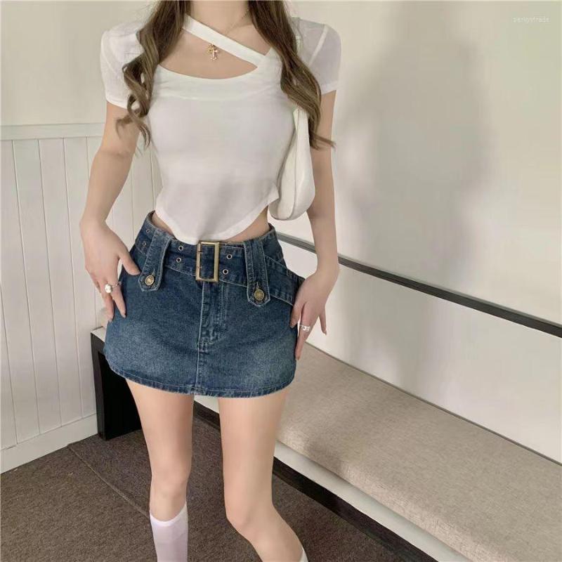 Skirts Aesthetics Basic Belted Low Waist Micro Fashion Sexy Pockets White Denim Skirt Cute Bottoms Clubwear Korean Style
Skirts Aesthetics Basic Belted Low Waist Micro Fashion Sexy Pockets White Denim Skirt Cute Bottoms Clubwear Korean Style