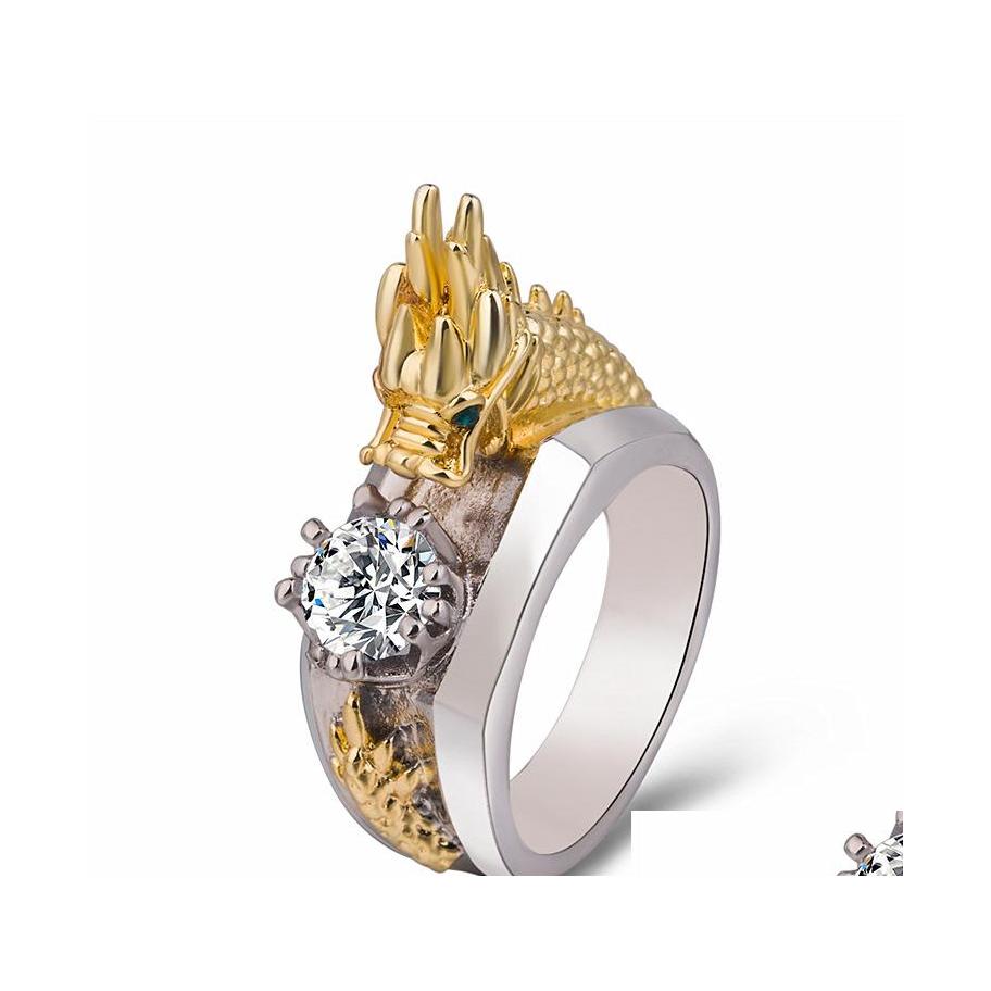 Solitaire Ring Domineering Rings For Men Carving Dragon Winding Diamond Vintage Gold Hip Hop Punk Jewelry Party Gift Drop Delivery Dhhye
Solitaire Ring Domineering Rings For Men Carving Dragon Winding Diamond Vintage Gold Hip Hop Punk Jewelry Party Gift Drop Delivery Dhhye