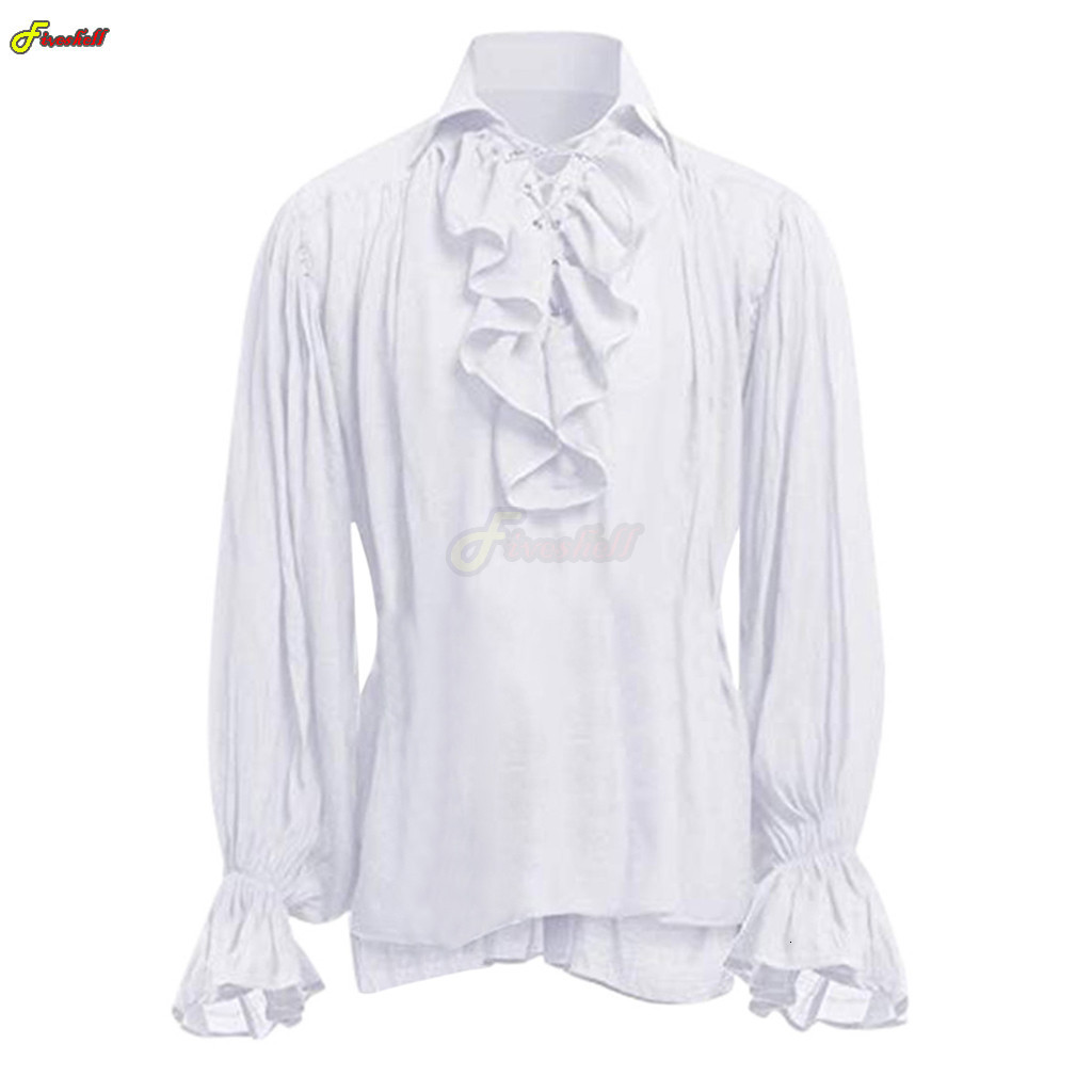 Men's Casual Shirts Medieval Viking Halloween Costumes Autumn Steampunk Cosplay Bandage Long Sleeve Ruffled Shirt Gothic Blouse Tops 230202, Beige
Men's Casual Shirts Medieval Viking Halloween Costumes Autumn Steampunk Cosplay Bandage Long Sleeve Ruffled Shirt Gothic Blouse Tops 230202, Beige