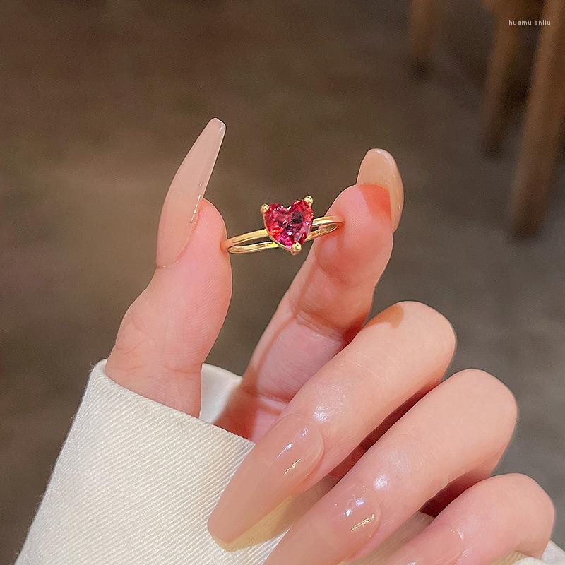 Wedding Rings Luxury Heart Love Zircon Opening For Woman Fashion Gothic Finger Jewelry Party Girl's Sexy Ring
Wedding Rings Luxury Heart Love Zircon Opening For Woman Fashion Gothic Finger Jewelry Party Girl's Sexy Ring