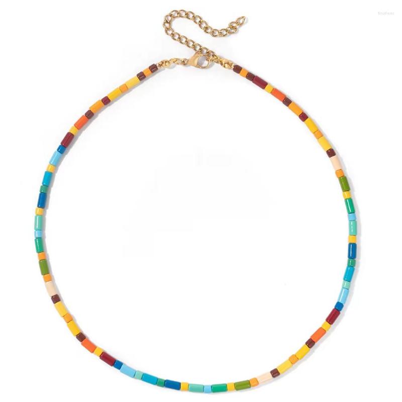 Chains 2023 Ins Colorful Beaded Necklace Fashionable Contrast Color Fresh Sweet Fashion Holiday Collarbone Chain
Chains 2023 Ins Colorful Beaded Necklace Fashionable Contrast Color Fresh Sweet Fashion Holiday Collarbone Chain