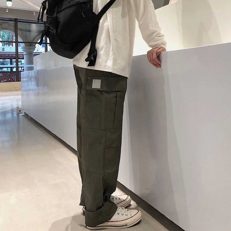 Designer pants outdoor multi-pocket overalls men women military style loose trousers fashion couple straight slacks, White
Designer pants outdoor multi-pocket overalls men women military style loose trousers fashion couple straight slacks, White