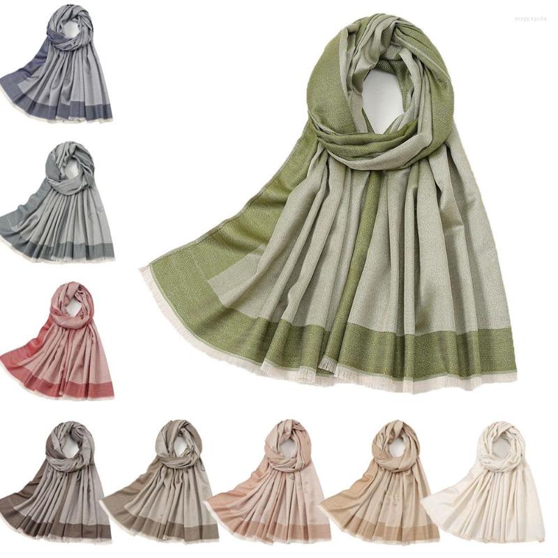 Ethnic Clothing Autumn Winter Cotton Shiny Scarf Fringed Shawls Wrap Women Muslim Headscarf Hijab Turban Maxi Scarves Tassel Islamic Stoles
Ethnic Clothing Autumn Winter Cotton Shiny Scarf Fringed Shawls Wrap Women Muslim Headscarf Hijab Turban Maxi Scarves Tassel Islamic Stoles