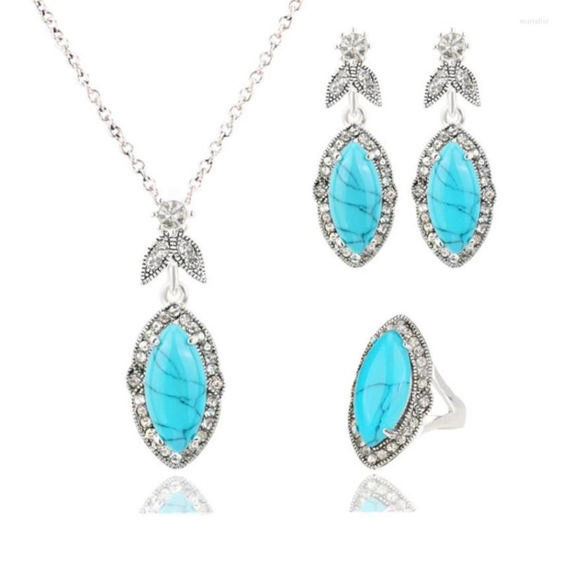 Necklace Earrings Set Silver Plated Marquise Shape Green Howlite Stone Pendant Finger Ring Charm, Picture shown
Necklace Earrings Set Silver Plated Marquise Shape Green Howlite Stone Pendant Finger Ring Charm, Picture shown