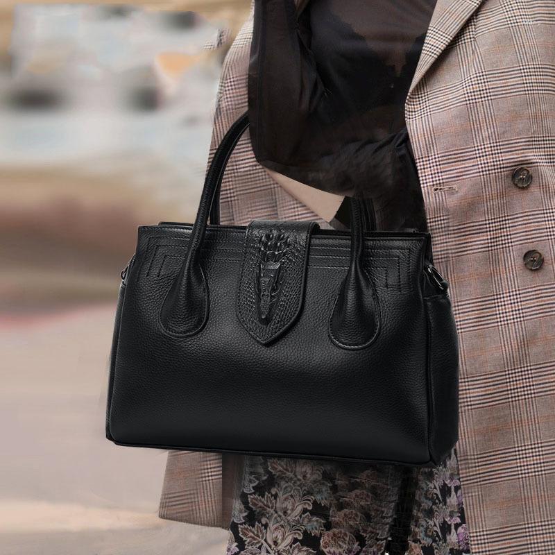 Evening Bags Crocodile Pattern Women's Handbag Top Cowhide Luxury Fashion Shoulder Crossbody Bag Large Portable, Black
Evening Bags Crocodile Pattern Women's Handbag Top Cowhide Luxury Fashion Shoulder Crossbody Bag Large Portable, Black