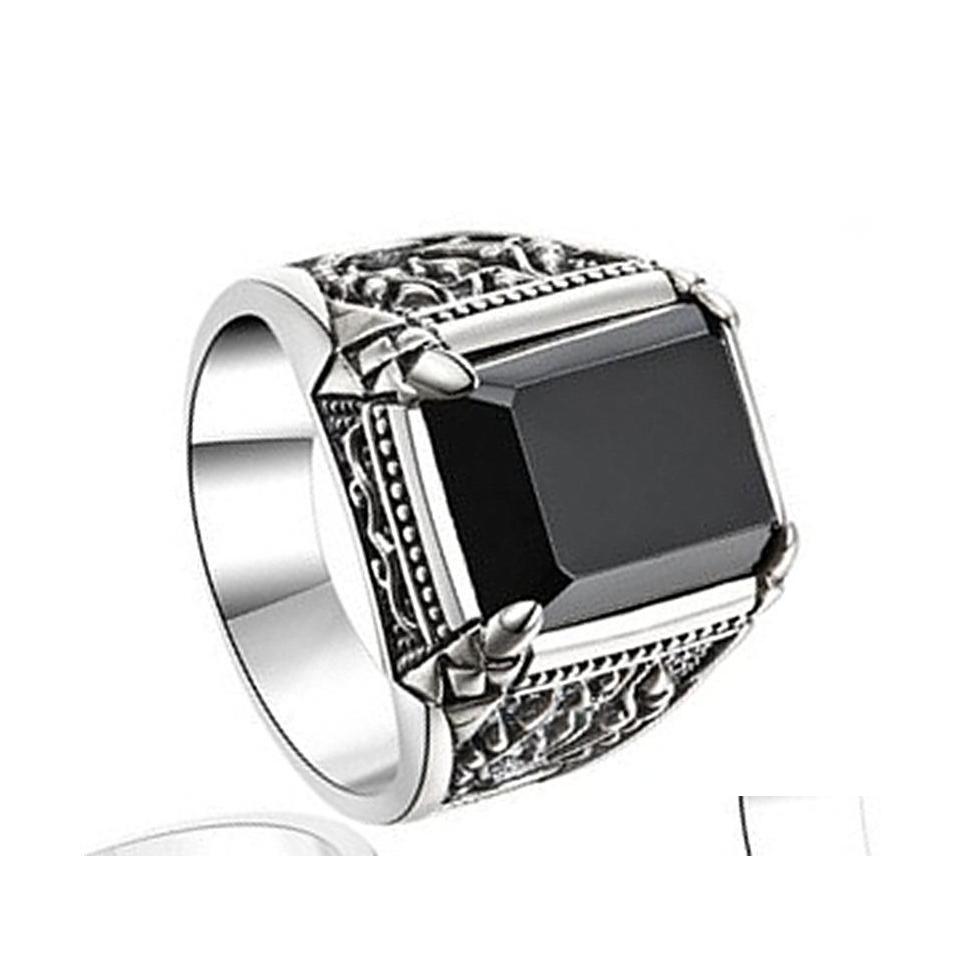 Solitaire Ring Rings For Men Retro Classic Thai Sier Dark So Imitation Black Agate Open Trend Fourclaw Gemstone Mens Jewelry Luckyha Dh1Hq
Solitaire Ring Rings For Men Retro Classic Thai Sier Dark So Imitation Black Agate Open Trend Fourclaw Gemstone Mens Jewelry Luckyha Dh1Hq