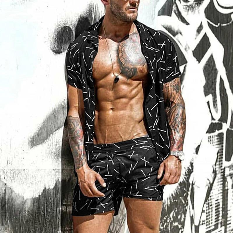 Men's Tracksuits Men’s 2-Piece Shorts Set Printing Short Sleeve Shirts & Sets Male Summer Vacation Refreshing Beachwear, Black
Men's Tracksuits Men’s 2-Piece Shorts Set Printing Short Sleeve Shirts & Sets Male Summer Vacation Refreshing Beachwear, Black