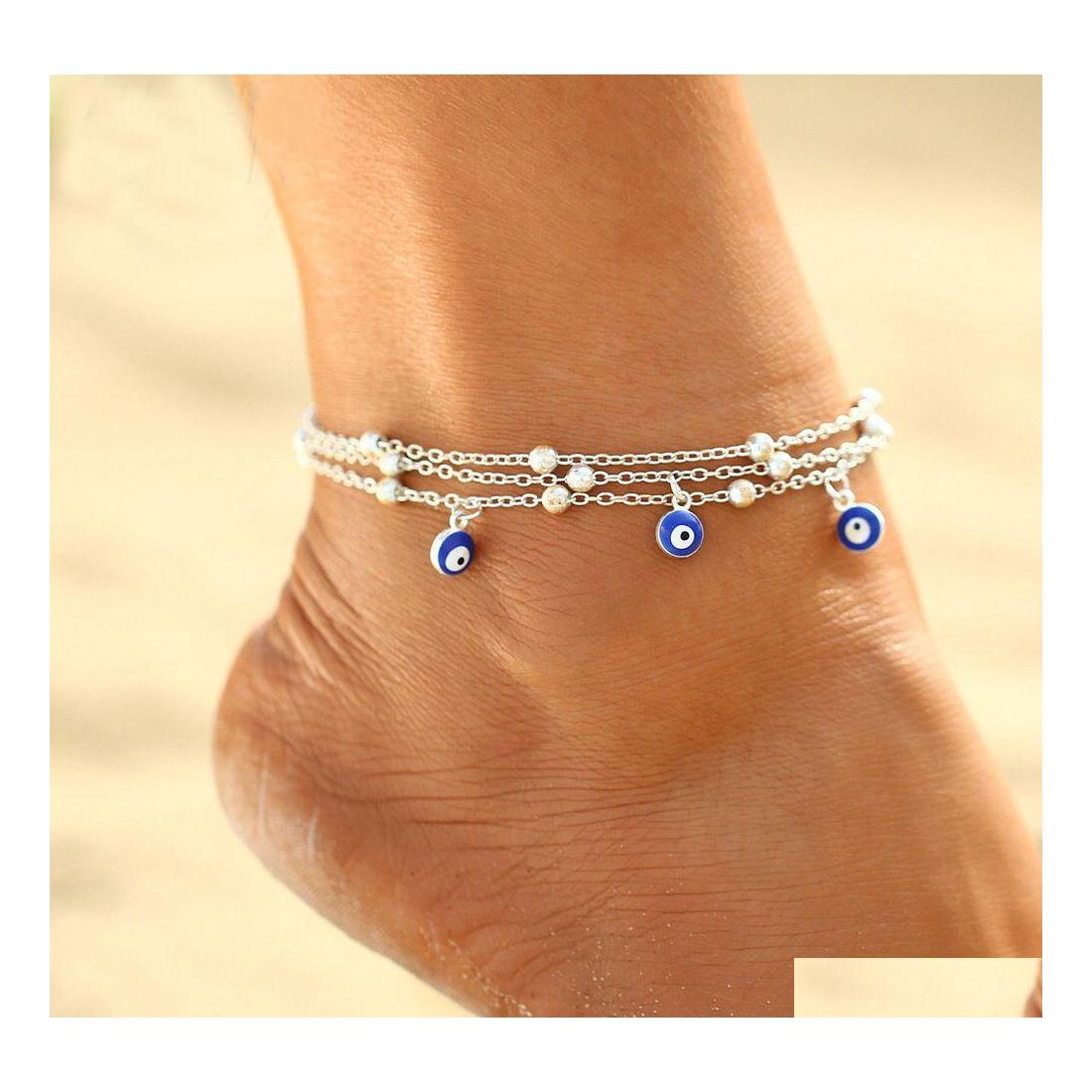 Charm Bracelets Fashion Jewelry Mtilayer Anklet Turkish Blue Eye Pendant Beaded Ankle Bracelet Beach Anklets Drop Delivery Dhcxo
Charm Bracelets Fashion Jewelry Mtilayer Anklet Turkish Blue Eye Pendant Beaded Ankle Bracelet Beach Anklets Drop Delivery Dhcxo
