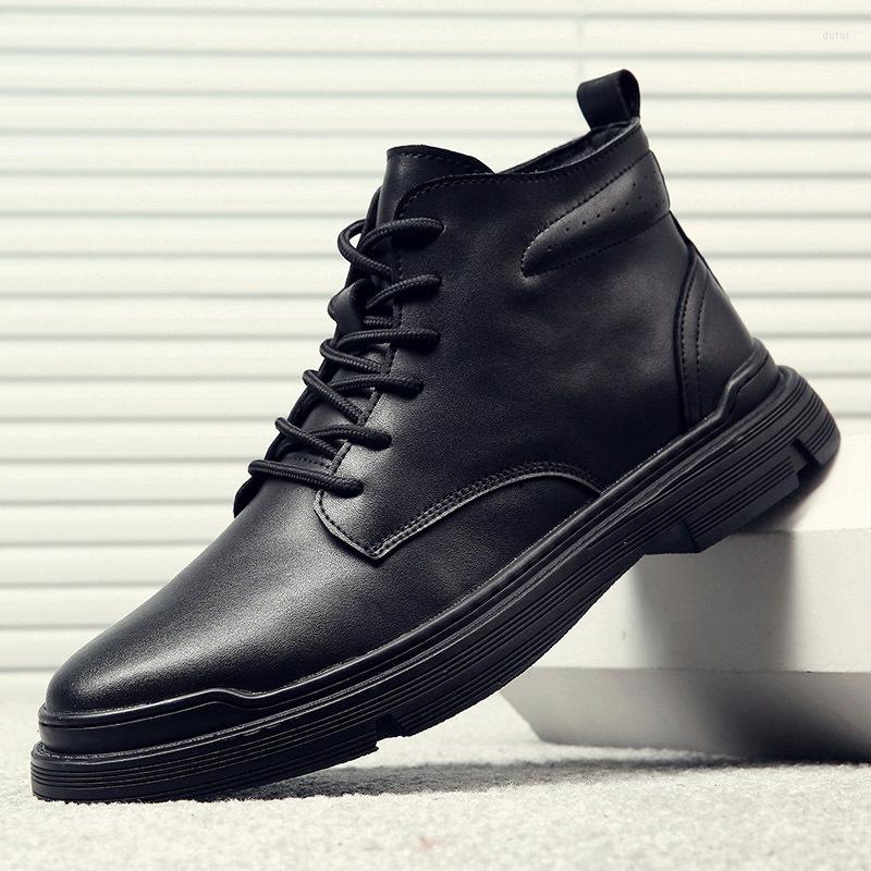Boots Thick-soled Men's Short Motorcycle Tooling High-top Leather Men Botines Hombre, Brown
Boots Thick-soled Men's Short Motorcycle Tooling High-top Leather Men Botines Hombre, Brown