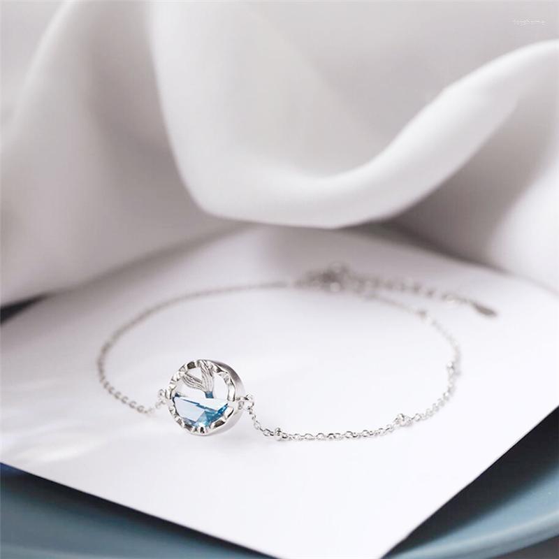 Link Bracelets Sole Memory Blue Crystal Mermaid Fishtail Silver Color Female Resizable SBR285
Link Bracelets Sole Memory Blue Crystal Mermaid Fishtail Silver Color Female Resizable SBR285