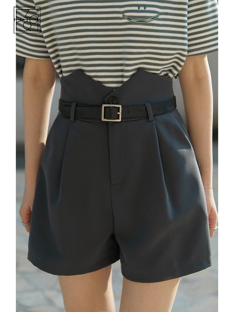 Women's Shorts Custom Belt Grey High Waist Suit Pleated Design Irregular Casual Japanese Solid Summer DrapeWomen's, Dark grey
Women's Shorts Custom Belt Grey High Waist Suit Pleated Design Irregular Casual Japanese Solid Summer DrapeWomen's, Dark grey