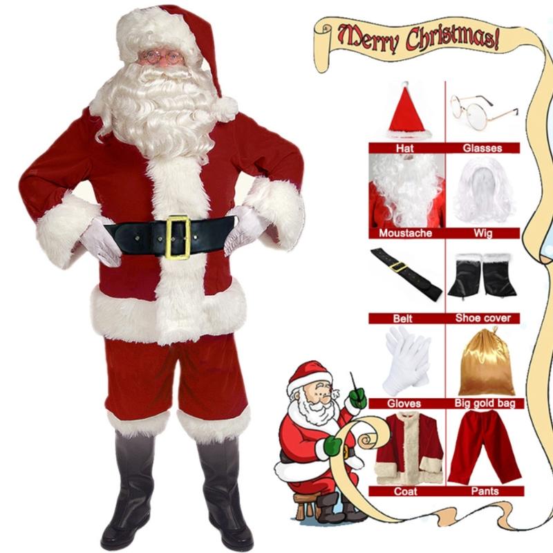 Jogging Clothing U2JF Christmas Adults Santa Claus Suit Classic Velvet Red White Coat Pants Hat Boots Beard Xmas Cosplay Party Costume Set
Jogging Clothing U2JF Christmas Adults Santa Claus Suit Classic Velvet Red White Coat Pants Hat Boots Beard Xmas Cosplay Party Costume Set