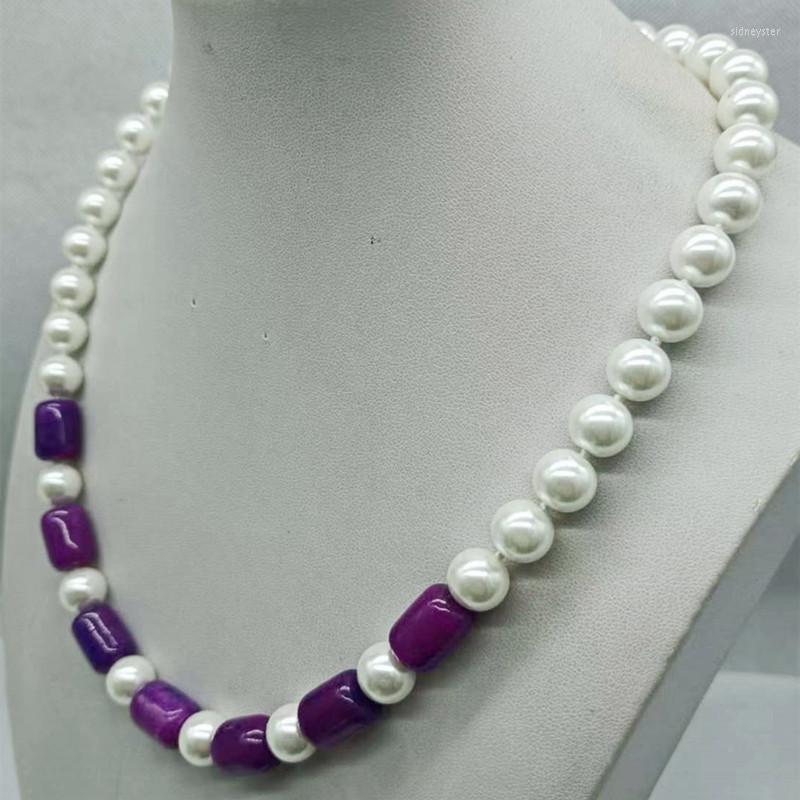 Chains Charming 10mm White Shell Pearl Round Beads &10x14mm Cylindrical Sugilite Necklace 20 Inch Fashion Jewelry
Chains Charming 10mm White Shell Pearl Round Beads &10x14mm Cylindrical Sugilite Necklace 20 Inch Fashion Jewelry