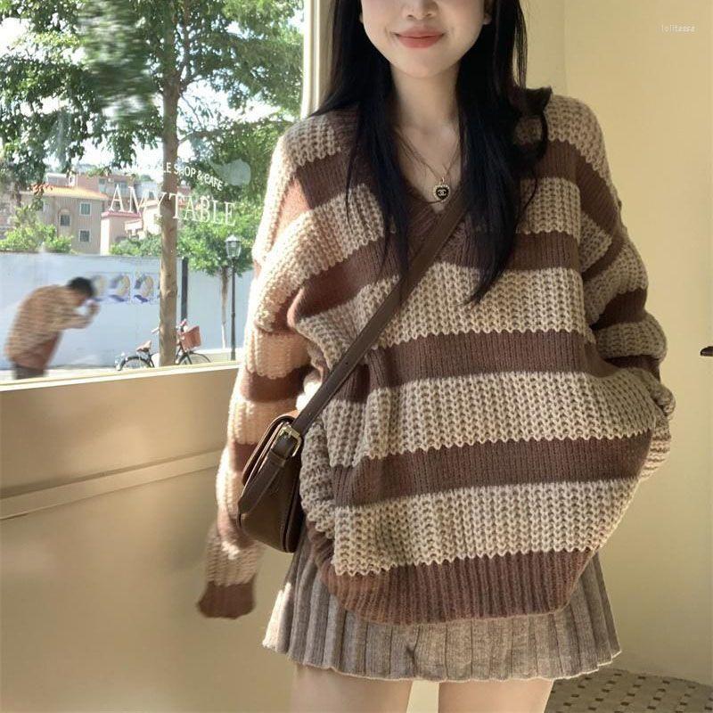 Women' Sweaters V-neck Striped Long Sleeve Sweater Female Autumn 2023 Pure Wind Soft Waxy Wear Loose Knit Cardigan Top, Picture shown
Women' Sweaters V-neck Striped Long Sleeve Sweater Female Autumn 2023 Pure Wind Soft Waxy Wear Loose Knit Cardigan Top, Picture shown