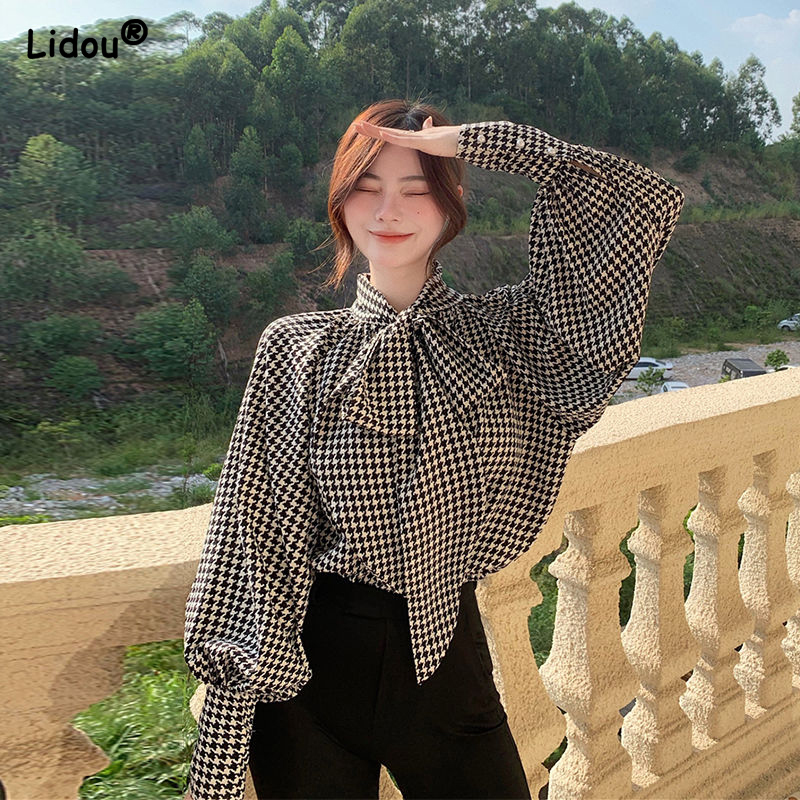 Women's Blouses Shirts Elegant Fashion Wild Bow Neck Chiffon Women's Clothing Spring Autumn Loose Lantern Sleeve Thin Tops Striped Graceful Blouses 230203, Black
Women's Blouses Shirts Elegant Fashion Wild Bow Neck Chiffon Women's Clothing Spring Autumn Loose Lantern Sleeve Thin Tops Striped Graceful Blouses 230203, Black